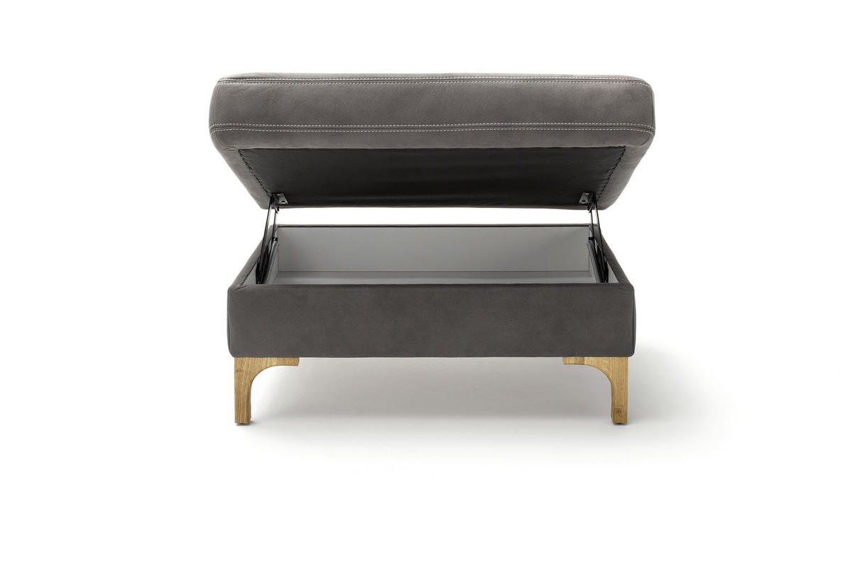 ECKSOFA in Mikrofaser Anthrazit  278/185 cm  - Eichefarben/Anthrazit, Design, Holz/Textil (278/185cm) - Pure Home Lifestyle