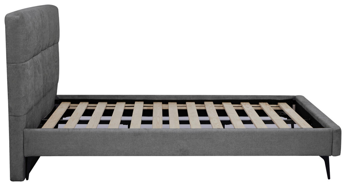 POLSTERBETT 140/200 cm  in Dunkelgrau  - Dunkelgrau/Schwarz, Design, Holz/Textil (140/200cm) - Boxxx