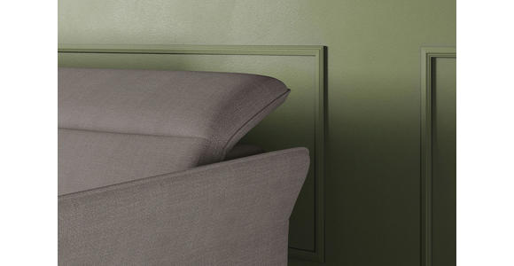 ECKSOFA Taupe Flachgewebe Rücken echt, Kopfteilverstellung, Sitztiefenverstellung  - Taupe/Schwarz, KONVENTIONELL, Textil/Metall (175/272cm) - Carryhome
