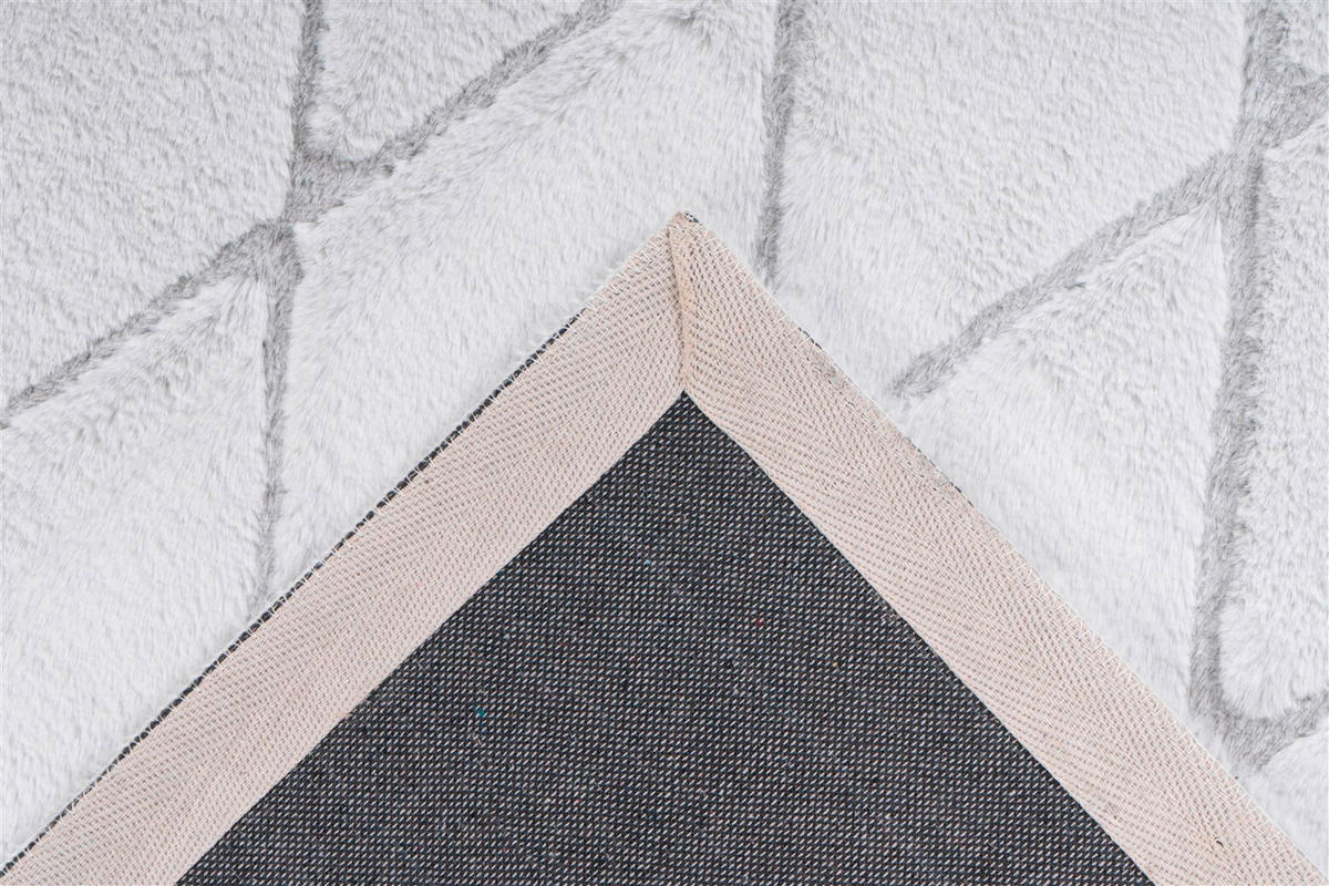 TEPPICH 160/230 cm Vivica 225 Weiß / Graublau Grau, Weiß  - Weiß/Grau, KONVENTIONELL, Textil (160/230cm)