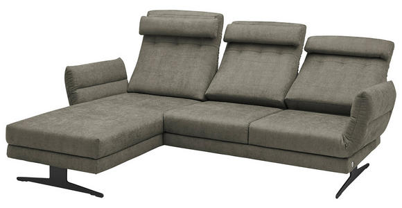 ECKSOFA in Flachgewebe Grün 176-217/259-307 cm - Schwarz/Grün, Design, Textil/Metall (176-217/259-307cm) - Dieter Knoll