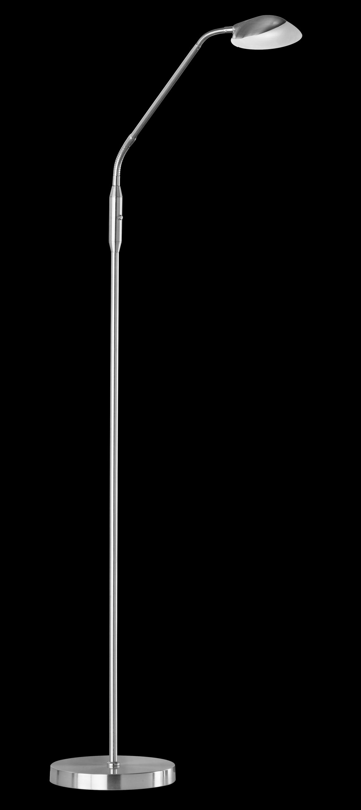 LED-STEHLEUCHTE 23/160 cm    - Nickelfarben, Design, Glas/Metall (23/160cm) - Fischer & Honsel