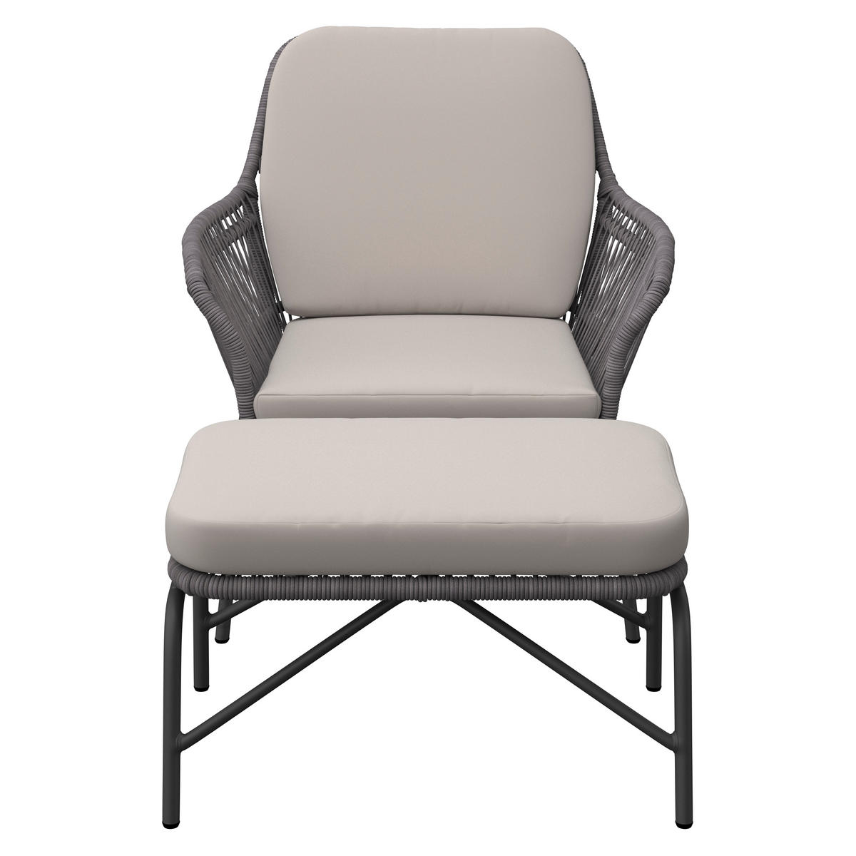 RELAX FOTEL SZETT - fekete/szürke, Modern, textil/fém (82/86/86,5cm) - Ambia Garden