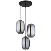 HÄNGELEUCHTE 47/120 cm    - Schwarz/Grau, Basics, Glas/Kunststoff (47/120cm) - Globo