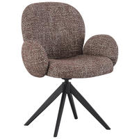 ARMLEHNSTUHL  in Eisen Webstoff  - Schwarz/Braun, Design, Textil/Metall (63/87/65cm) - Novel