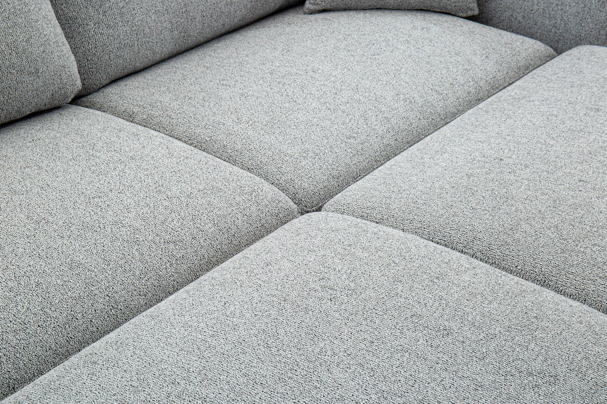 SCHLAFSOFA Leinenoptik Hellgrau  - Hellgrau/Schwarz, Design, Holz/Textil (220,5/86/96cm) - Livetastic