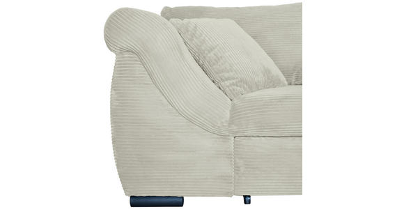 ECKSOFA in Cord Creme  - Creme/Schwarz, KONVENTIONELL, Textil/Metall (258/168cm) - Carryhome