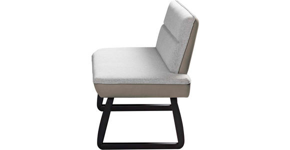 SITZBANK 150/88/60 cm Webstoff Hellgrau, Beige Buche vollmassiv - Beige/Hellgrau, KONVENTIONELL, Holz/Textil (150/88/60cm) - Novel