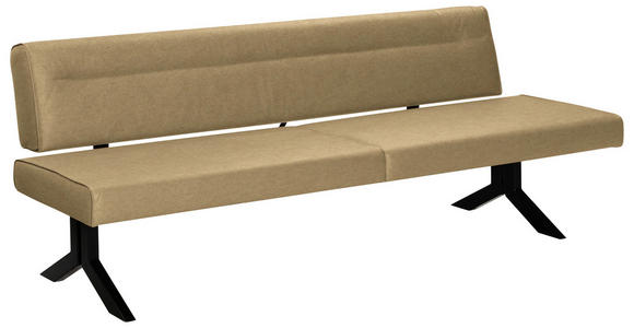 SITZBANK 220/87/70-86 cm  in Olivgrün  - Schwarz/Olivgrün, KONVENTIONELL, Textil/Metall (220/87/70-86cm) - Moderano