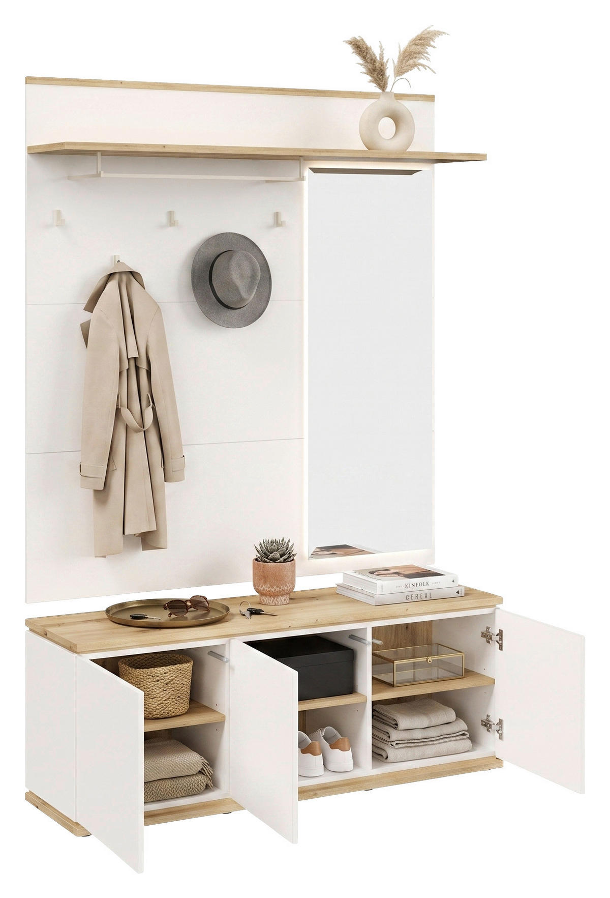 GARDEROBE  in 137,2/200/38 cm  - Weiß/Eiche Artisan, KONVENTIONELL, Holzwerkstoff (137,2/200/38cm) - Xora