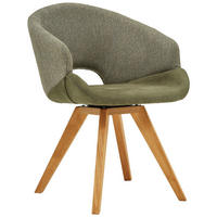 ARMLEHNSTUHL  in Webstoff  - Eichefarben/Olivgrün, Design, Holz/Textil (58/83/59cm) - Linea Natura