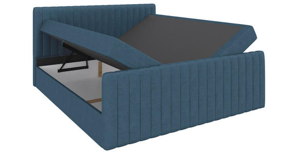 BOXBETT 180/200 cm  in Blau  - Blau/Schwarz, Basics, Kunststoff/Textil (180/200cm) - Carryhome