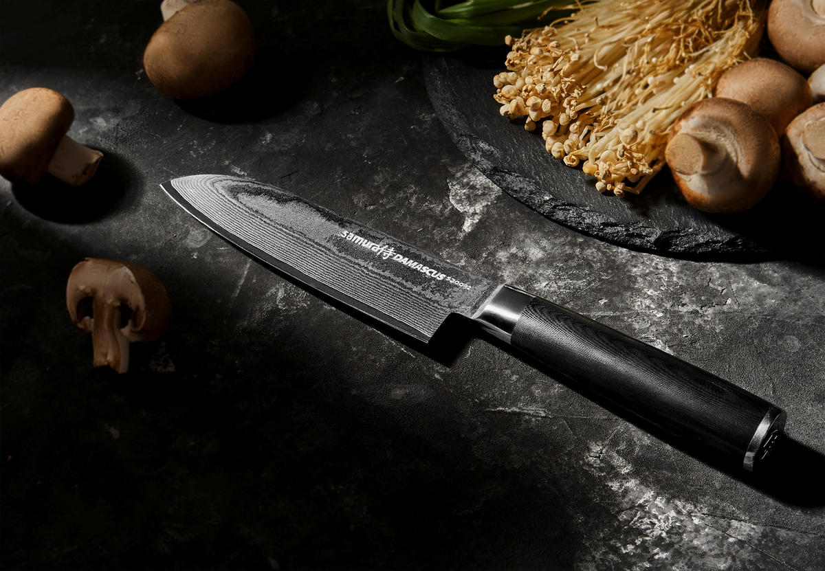 NOŽ SANTOKU  Damascus  27,5/4/2,5 cm          ogljikovo jeklo - Basics, kovina/umetna masa (27,5/4/2,5cm) - Samura