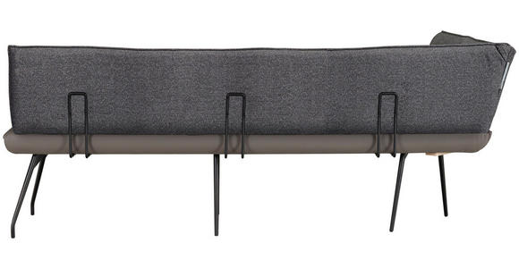 ECKBANK 165/225 cm in Anthrazit - Anthrazit/Schwarz, Design, Textil/Metall (165/225cm) - Moderano