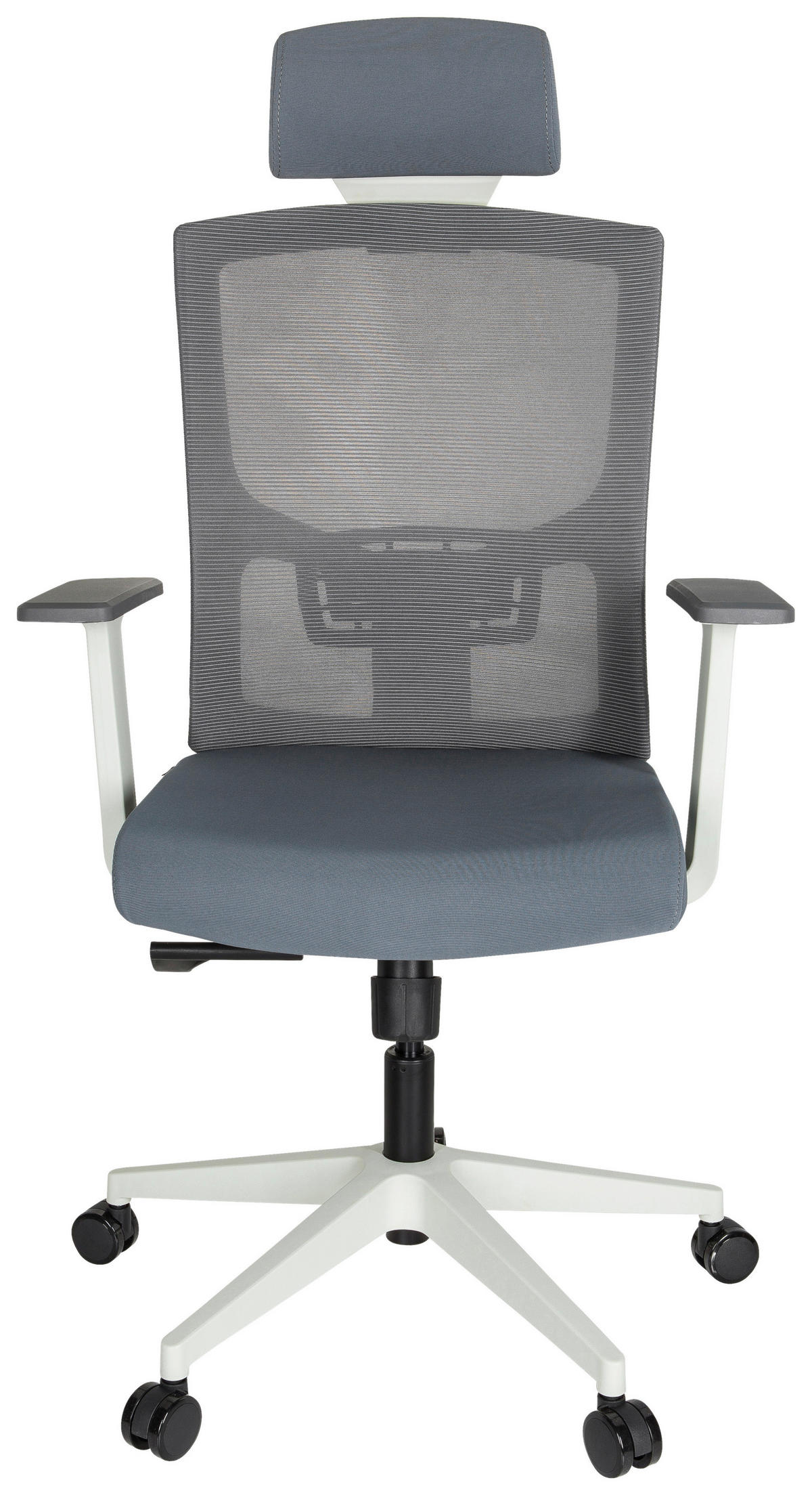 DREHSTUHL Netzbespannung, Flachgewebe Grau, Weiß  - Weiß/Grau, MODERN, Kunststoff/Textil (70/135/58cm) - MID.YOU