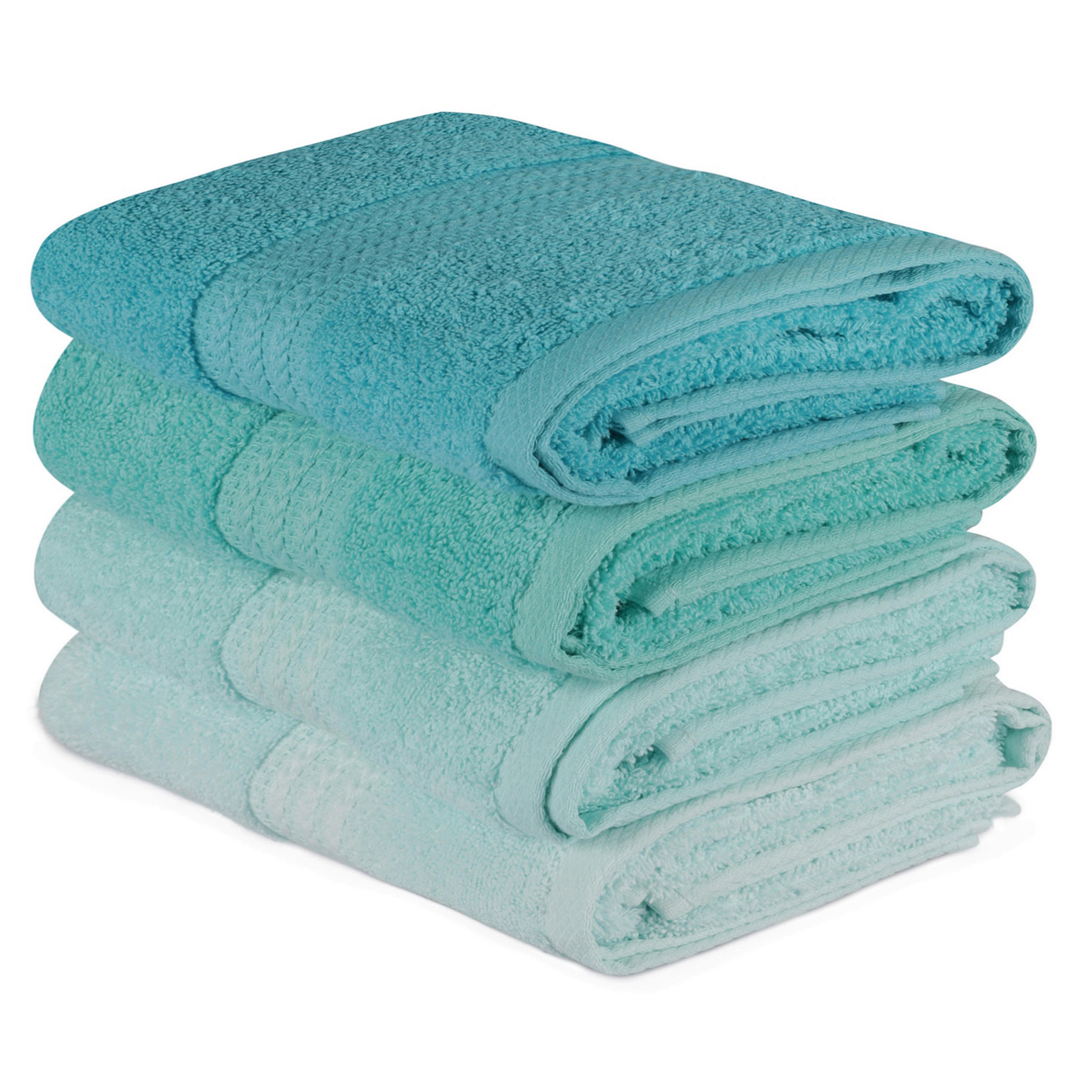 HANDTUCHSET Grün, Hellgrün, Mintgrün, Salbeigrün  - Salbeigrün/Hellgrün, Basics, Textil (50/90cm)