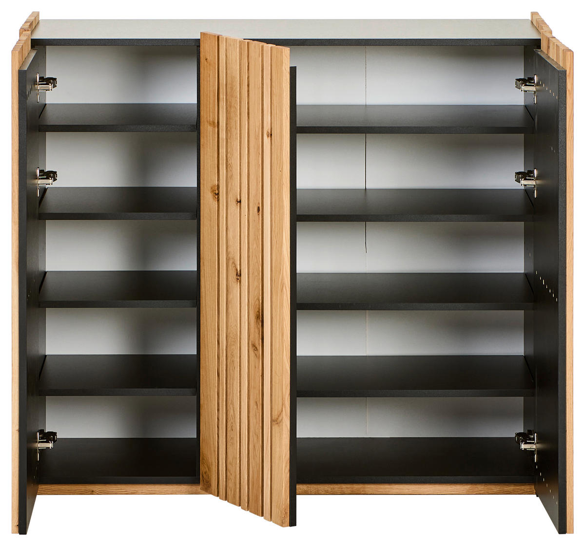 SCHUHSCHRANK  in 120/105/42 cm  - Eichefarben/Anthrazit, Design, Holz/Holzwerkstoff (120/105/42cm) - Linea Natura
