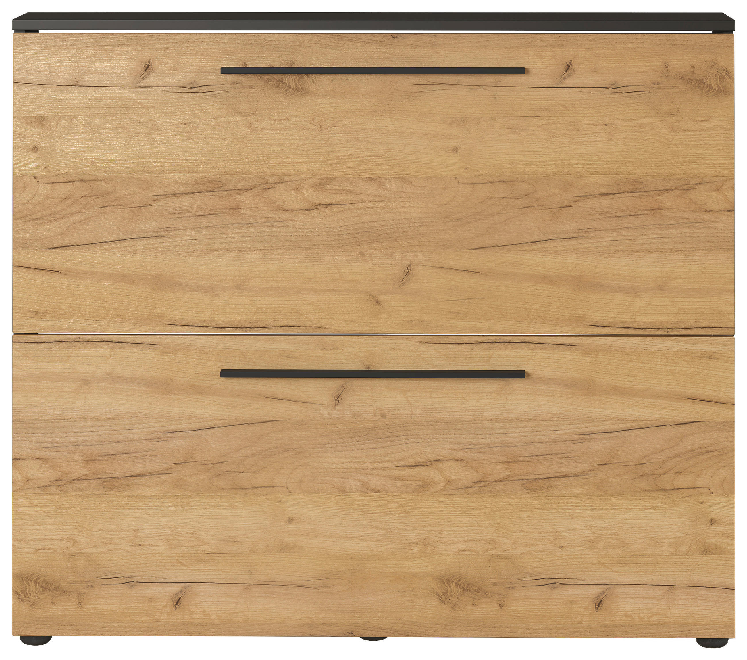 SCHUHKIPPER - Eichefarben/Schwarz, MODERN, Holzwerkstoff/Metall (100/85/19cm) - Germania