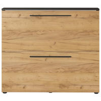 SCHUHKIPPER - Eichefarben/Schwarz, MODERN, Holzwerkstoff/Metall (100/85/19cm) - Germania