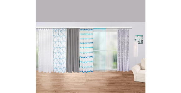 Vorhang mit Schlaufen und Band Halina B: 145cm, Weiß/Taupe - Weiß, KONVENTIONELL, Textil (145/245cm) - Luca Bessoni