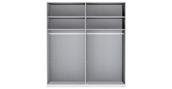 DREHTÜRENSCHRANK 200/216/58 cm 4-türig Champagner, Eiche Bianco - Schieferfarben/Eiche Bianco, Design, Glas/Holzwerkstoff (200/216/58cm) - Novel