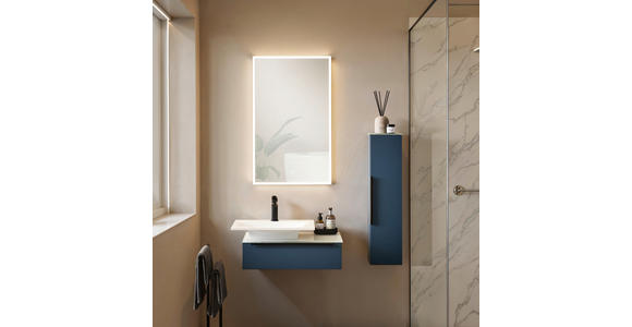 WASCHTISCHKOMBI 66,6 cm  - Blau/Schwarz, KONVENTIONELL, Holzwerkstoff/Stein (66,6cm) - Novel