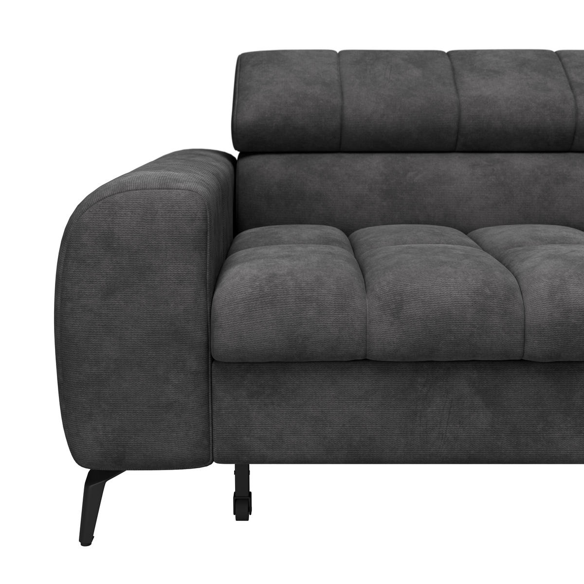 ECKSOFA in Schwarz  - Schwarz, Trend, Kunststoff/Textil (261/203cm) - Livetastic