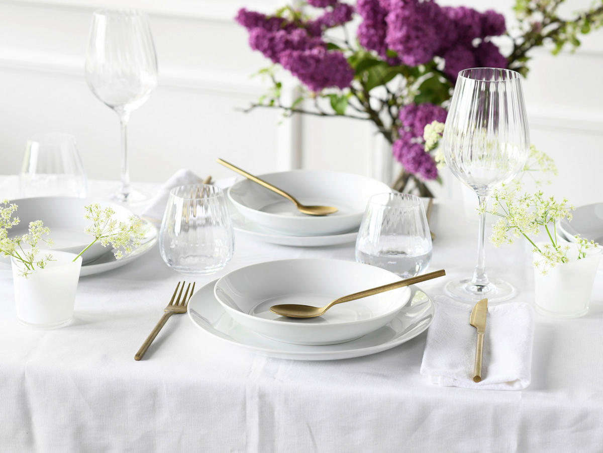 JEDÁLENSKÝ SERVIS, porcelán - biela, Basics, keramika - Creatable