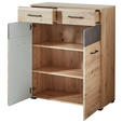 GARDEROBE 6-teilig  in 282/201/40 cm  - Eiche Artisan/Grau, Design, Glas/Holzwerkstoff (282/201/40cm) - Voleo