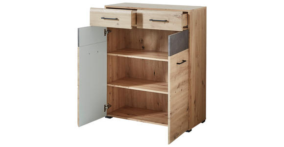 GARDEROBE 6-teilig in 282/201/40 cm - Eiche Artisan/Grau, Design, Glas/Holzwerkstoff (282/201/40cm) - Voleo