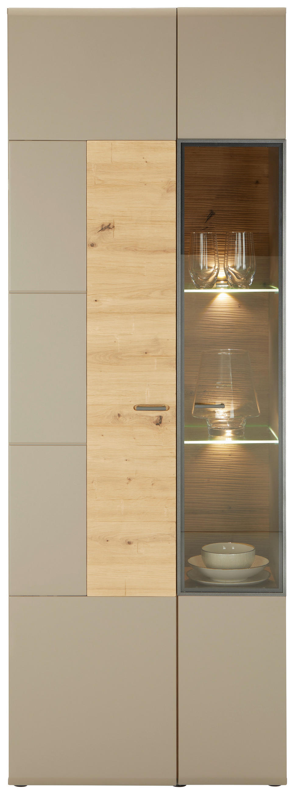 VITRINA boja hrasta   - boja hrasta, Moderno, pločasti materijal (70/197/38cm) - Mömax