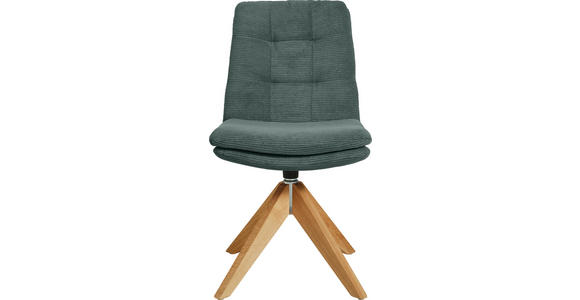 STUHL - Eichefarben/Grün, Design, Holz/Textil (50/90/69cm) - Johann Jakob