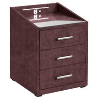 NOČNÝ STOLÍK, 47/61/46 cm - strieborná, Basics, kompozitné drevo/textil (47/61/46cm) - MID.YOU