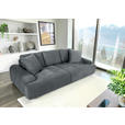 BIGSOFA Flachgewebe Dunkelgrau  - Dunkelgrau/Schwarz, KONVENTIONELL, Kunststoff/Textil (276/95/130cm) - Carryhome