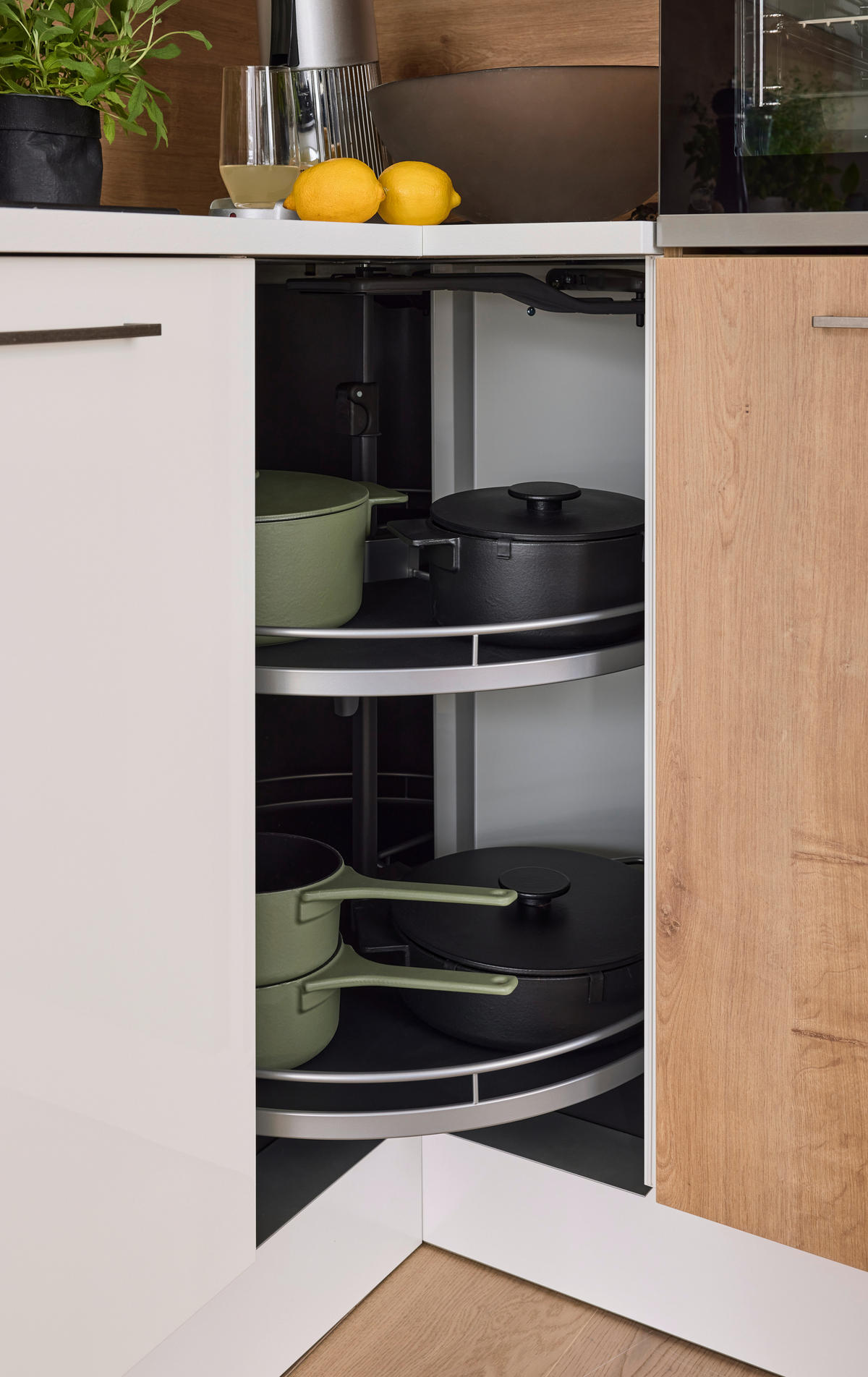 EINBAUKÜCHE LUX  - Eichefarben/Weiß, Design, Holzwerkstoff - Nolte Küchen