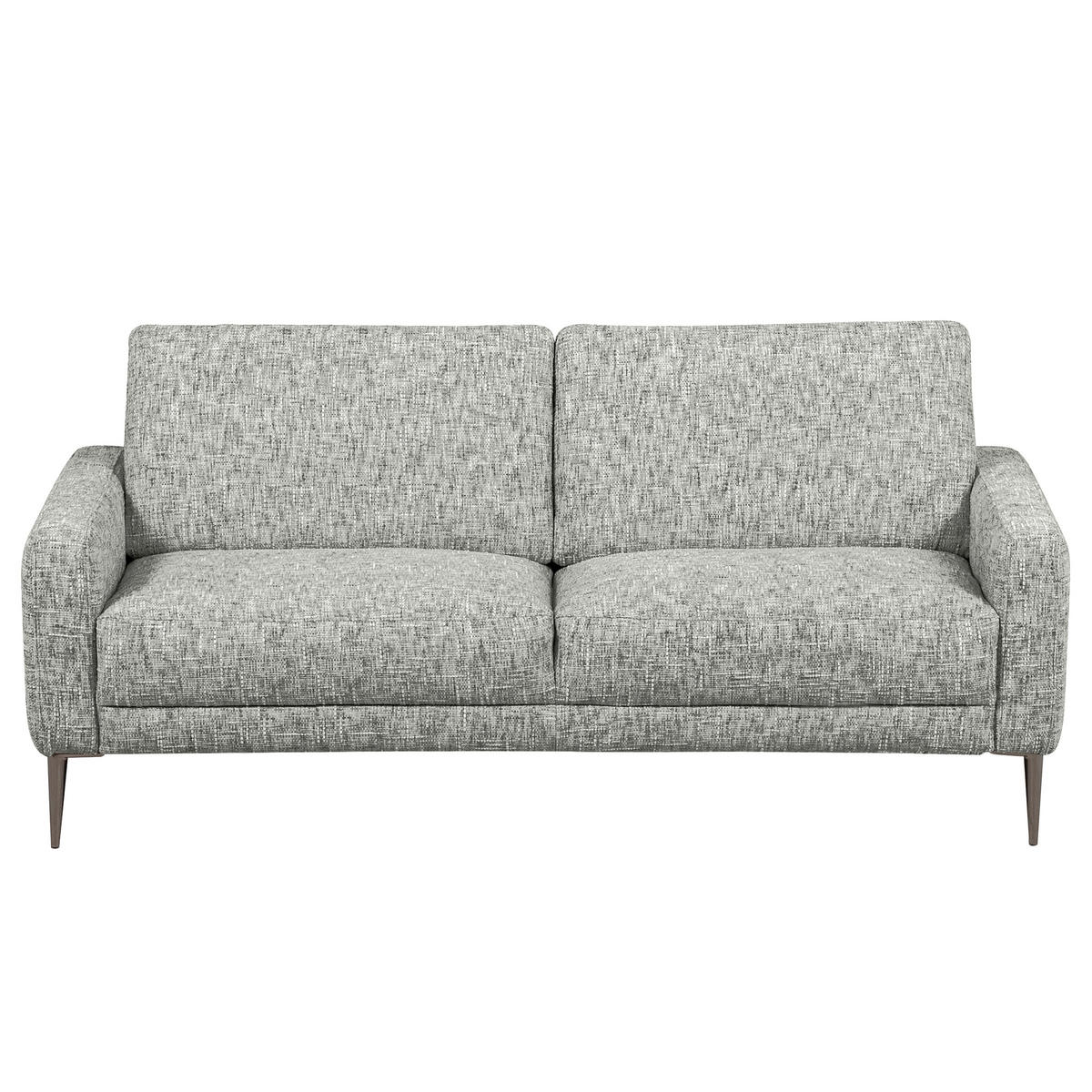 3-SITZER-SOFA Webstoff Grau  - Schwarzchrom/Grau, Design, Textil/Metall (187/85/92cm) - Livetastic