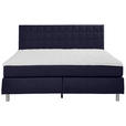 BOXSPRINGBETT 120/200 cm  in Dunkelblau  - Alufarben/Dunkelblau, KONVENTIONELL, Textil/Metall (120/200cm) - Carryhome
