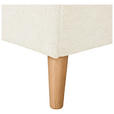 ECKSOFA  in Flachgewebe Creme  202/306 cm  - Buchefarben/Creme, KONVENTIONELL, Holz/Textil (202/306cm) - Carryhome