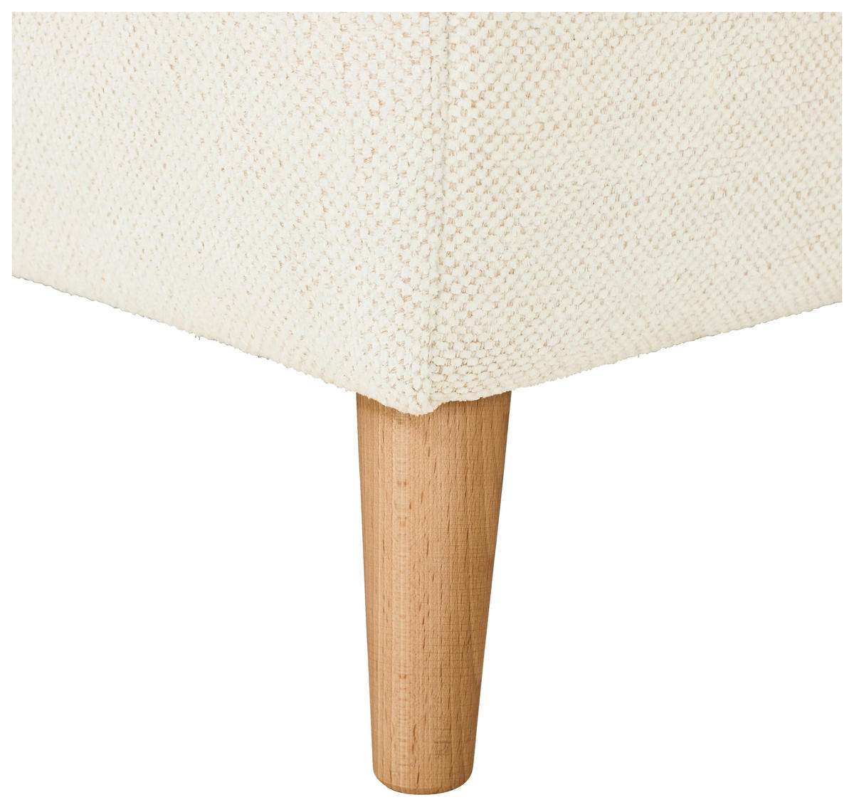 ECKSOFA Creme Flachgewebe  - Buchefarben/Creme, KONVENTIONELL, Holz/Textil (202/306cm) - Carryhome