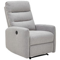 FERNSEHSESSEL  mit Webstoff Hellgrau Relaxfunktion, Liegefunktion  - Hellgrau/Schwarz, Design, Kunststoff/Textil (78/105/94cm) - Carryhome