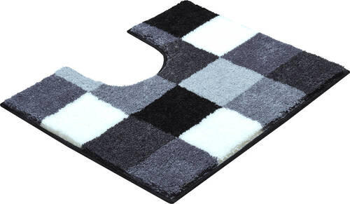 WC-VORLEGER Grau, Schwarz, Weiß 49/60 cm - Schwarz/Weiß, Basics, Kunststoff/Textil (49/60cm)