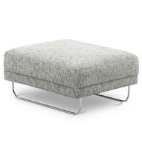 HOCKER Textil Grau  - Chromfarben/Grau, Design, Textil/Metall (96/45/80cm) - Livetastic