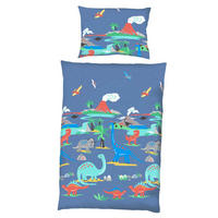 BETTWÄSCHE Dinosaurus Flanell 140/200 cm  - Blau, Trend, Textil (140/200cm) - Kaeppel