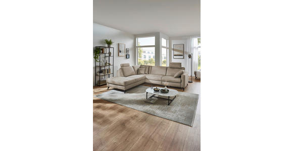 ECKSOFA Dieter Knoll Beigebraun Mikrofaser  - Beigebraun/Schwarz, Design, Textil/Metall (238/269cm) - Dieter Knoll