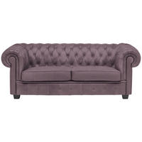 CHESTERFIELD-SOFA in Webstoff Mauve  - Wengefarben/Mauve, Lifestyle, Holz/Textil (206/76,5/96cm) - Landscape