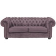 CHESTERFIELD-SOFA Webstoff Mauve  - Wengefarben/Mauve, LIFESTYLE, Holz/Textil (206/76,5/96cm) - Landscape