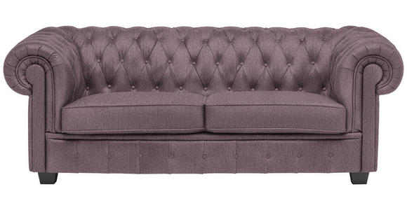 CHESTERFIELD-SOFA Webstoff Mauve  - Wengefarben/Mauve, LIFESTYLE, Holz/Textil (206/76,5/96cm) - Landscape