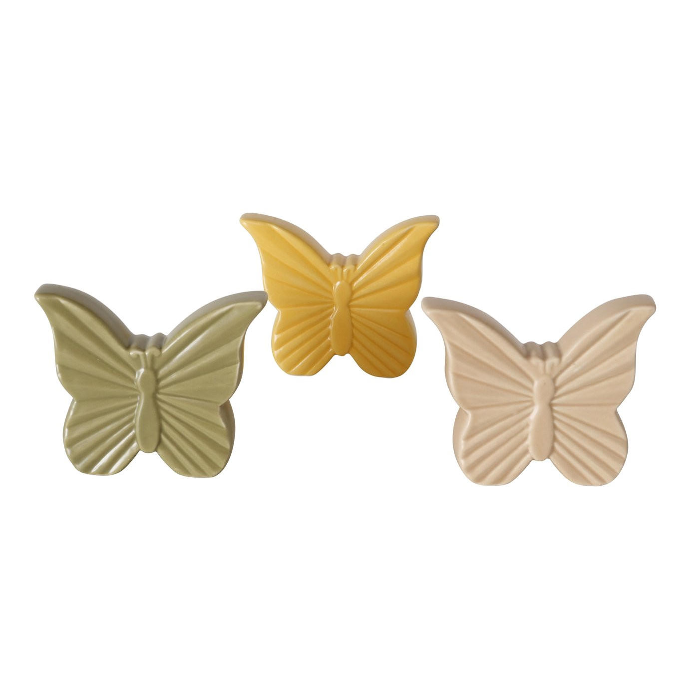 DEKORATIONSFJÄRIL - beige/grön, Basics, keramik (8,5/2/7cm)