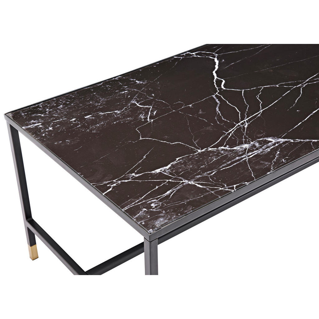 Thumbnail - Livetastic Couchtisch, Messing, Schwarz, Metall, Glas, Struktur, rechteckig, rund, 60x48x130 cm, einfacher Aufbau, Wohnz...