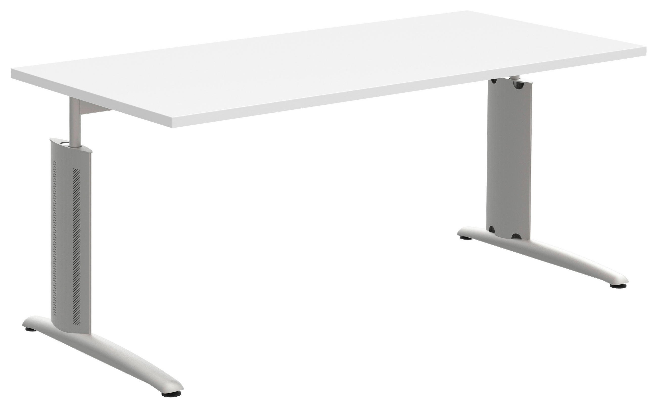 Moderano Schreibtisch Weiß, 80x70-82x160 cm